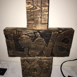 I love You Decoration 3D Wood Carved 
