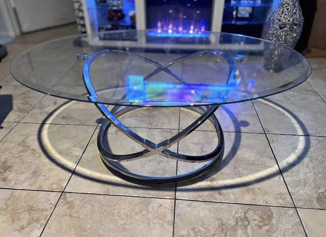 glass & SILVER coffee table 