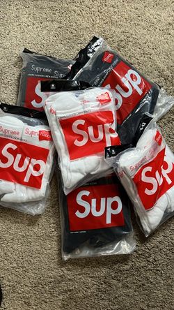 supreme socks in black and white