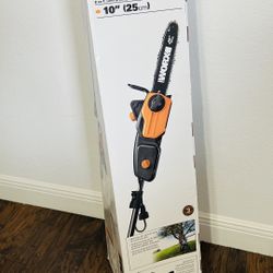 NEW IN BOX WORX WG309 8.0 Amp Electric 10-Inch- Chainsaw and Pole Saw All in One