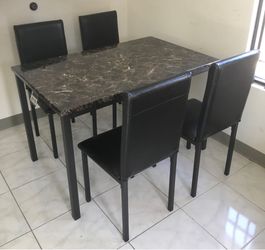 $110 Dinning table with 4 dinning chair table size  48”L x 30”W x 31” H for dinning room kitchen