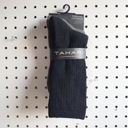 Tahari Cashmere Blend 2 Pairs Crew Socks Black/Grey - Shoe Size 4-10