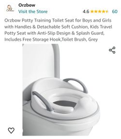 Orzbow Potty Training Toilet Seat for Boys and Girls with Handles & Detachable Soft Cushion