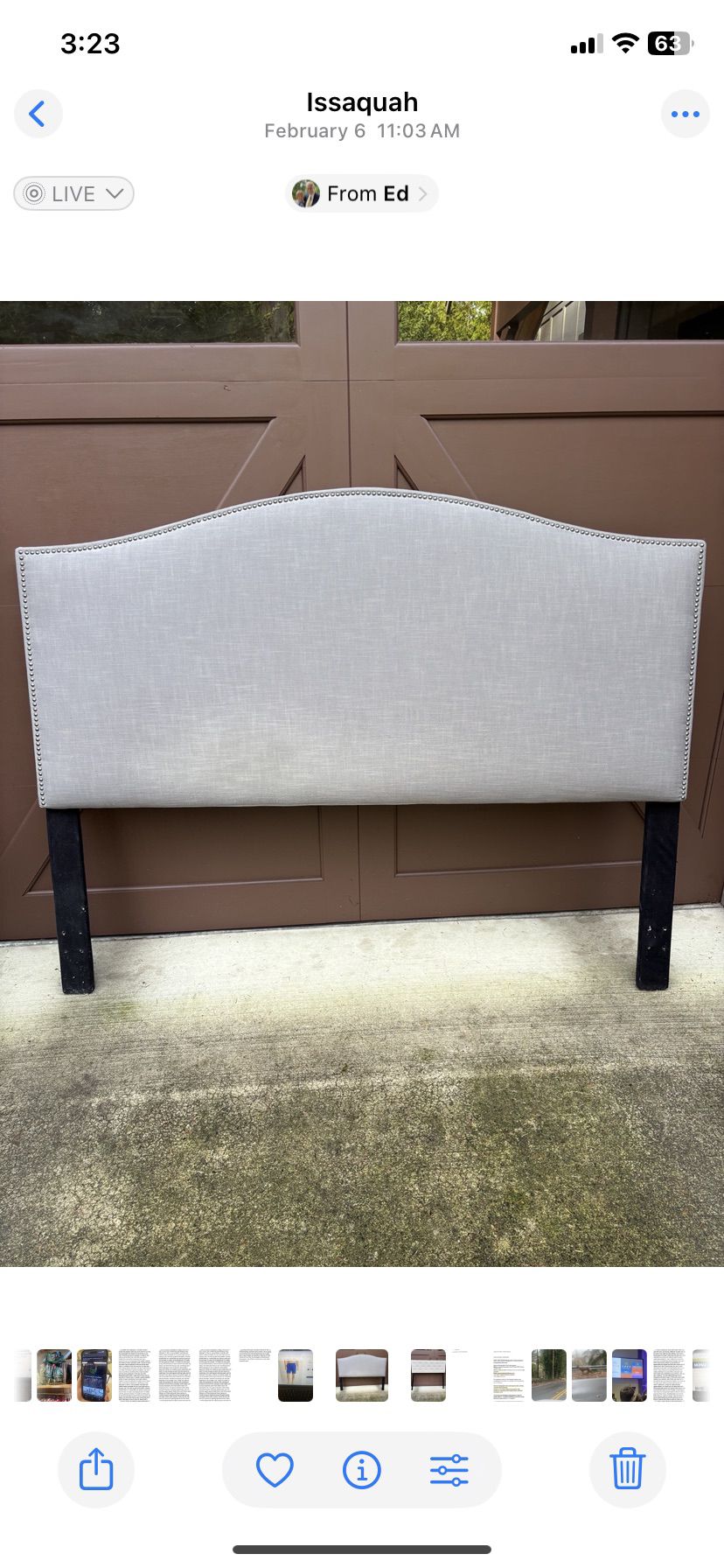 Upholstered king size headboard