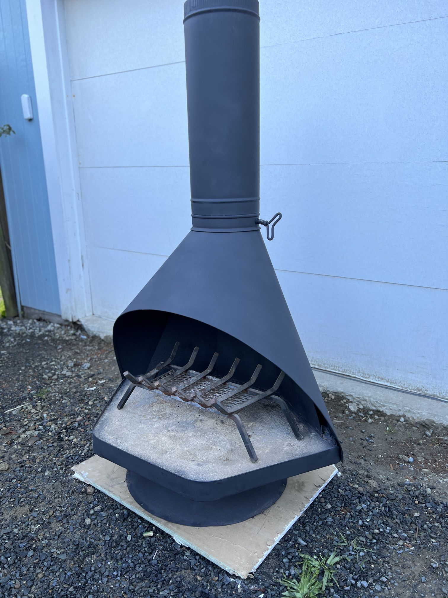 MCM Vintage Mid Century Matte Black Majestic "Firehood" Fireplace