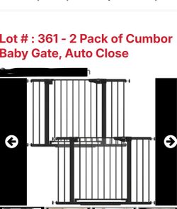 NEW IN BOX** 2 PACK 30.5”h X 46” W BABY/PET SAFETY GATES BY CUMBOR BABY