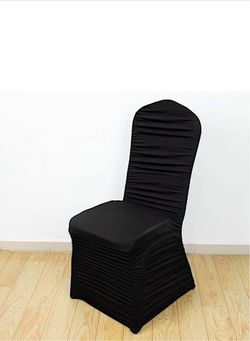 Black Ruched Spandex Chair Cover