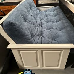 Solid Wood White Futon Sofa Bed 