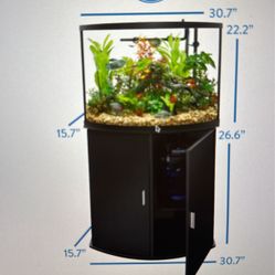 Top fin 36 Gallon Bowfront Aquarium & Stand Ensemble 