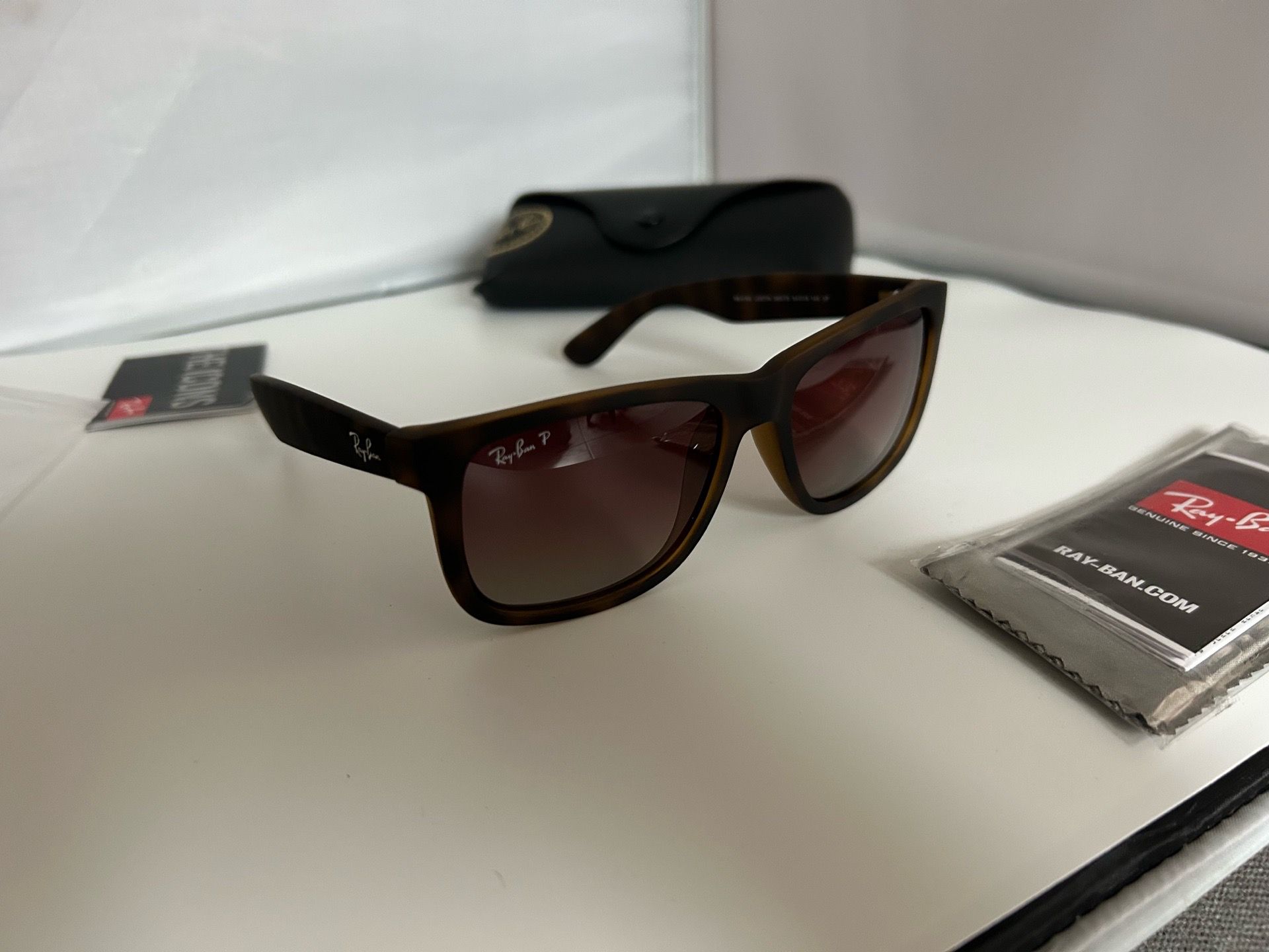ray ban justin’s tortoise polarized