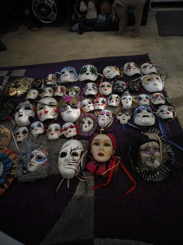 Masks of different types of faces and are