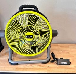 Ryobi 18V Cordless Hybrid WHISPER SERIES 14 in. Air Cannon Fan (Tool Only)
