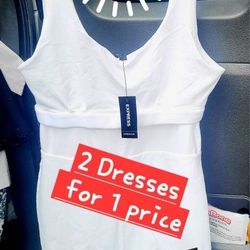2-Romper Pant Dresses( Blk & Wht)