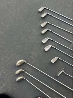 Golf clubs with bag.