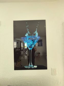 Blue and black martini glass portrait