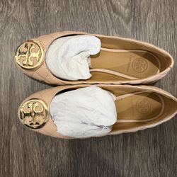 Tory Burch ballet flat pink with gold plate