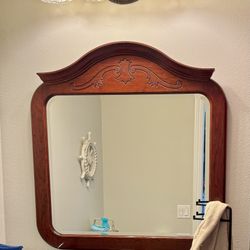 36x36 Cherry Wood Mirror