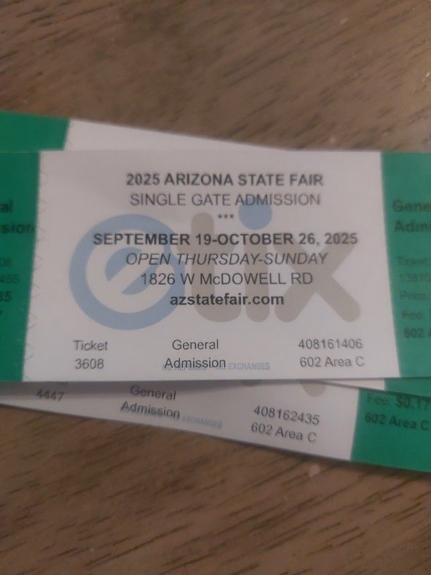 Fair Tickets For Sale