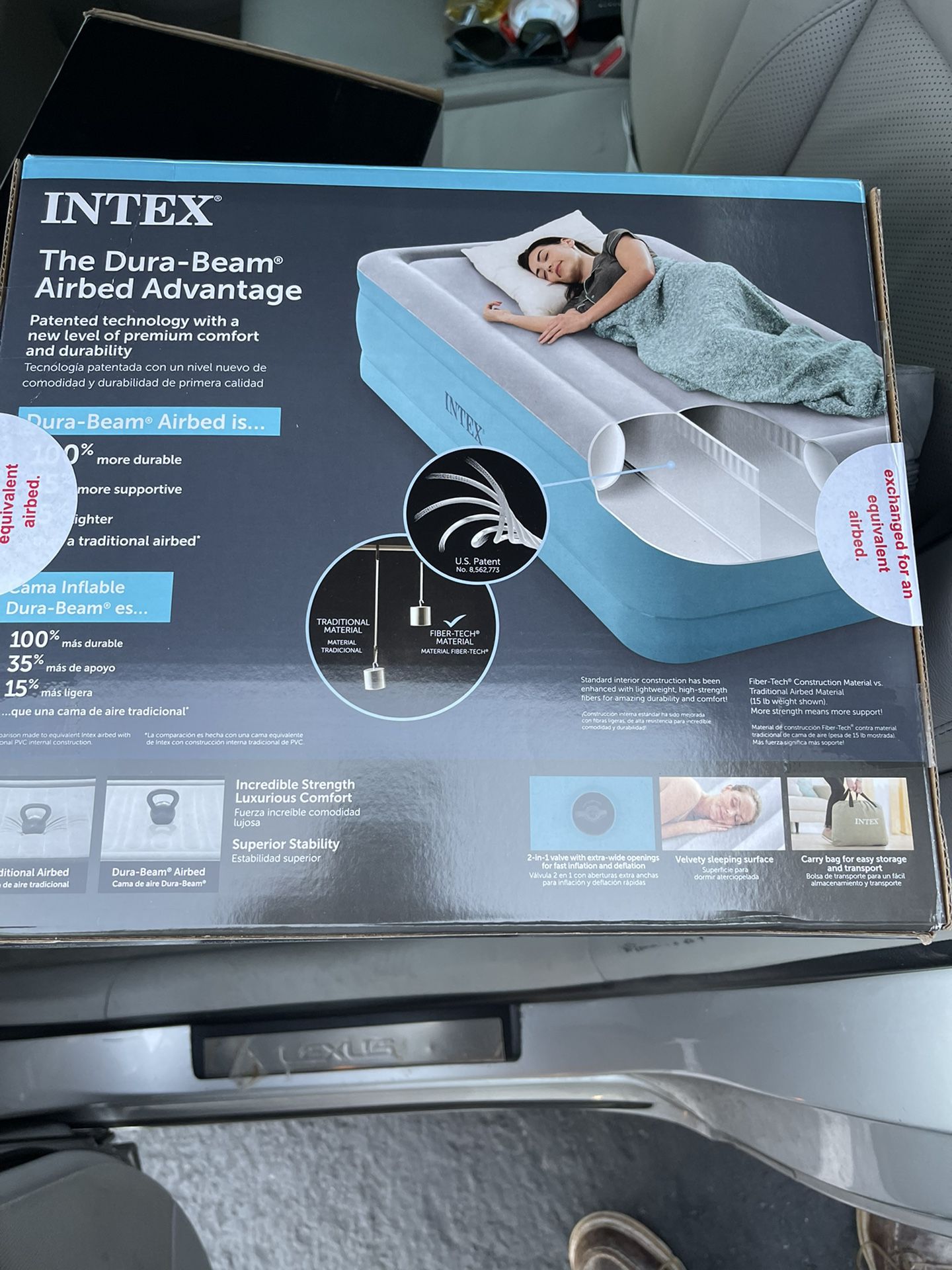 Intex Deluxe 16in Twin Airbed Plus Pump