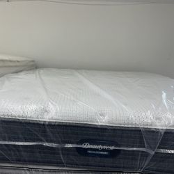 KING SIZE SIMMONS BEAUTYREST PRESSURESMART MATTRESS & BOX SPRINGS BED SET