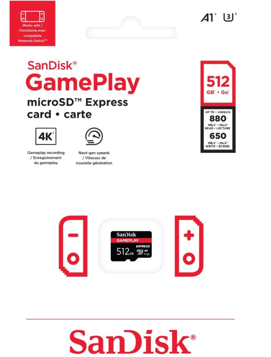 SanDisk 512GB Gameplay MicroSD Express Card Brand New Sealed