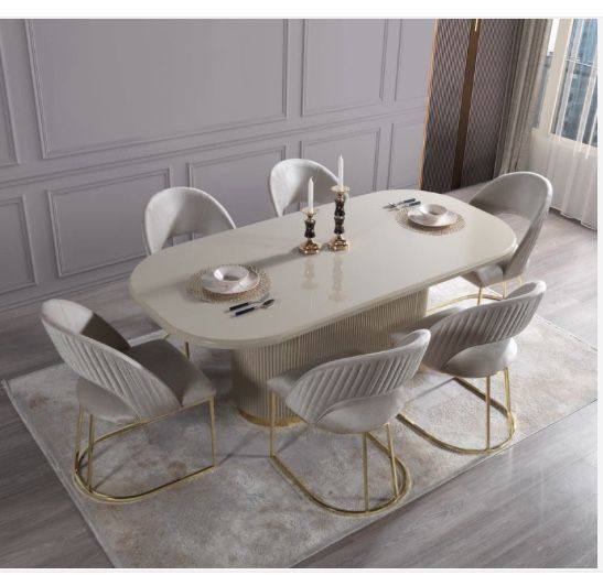 Milena Ivory 7 Piece Dining Set