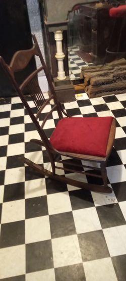 Antique Armless Shaker Rocking Chair