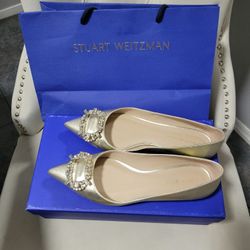 STUART WEITZMAN Eloise Crystal Pointed Toe Flats
 Shoes  6.5 US Size
