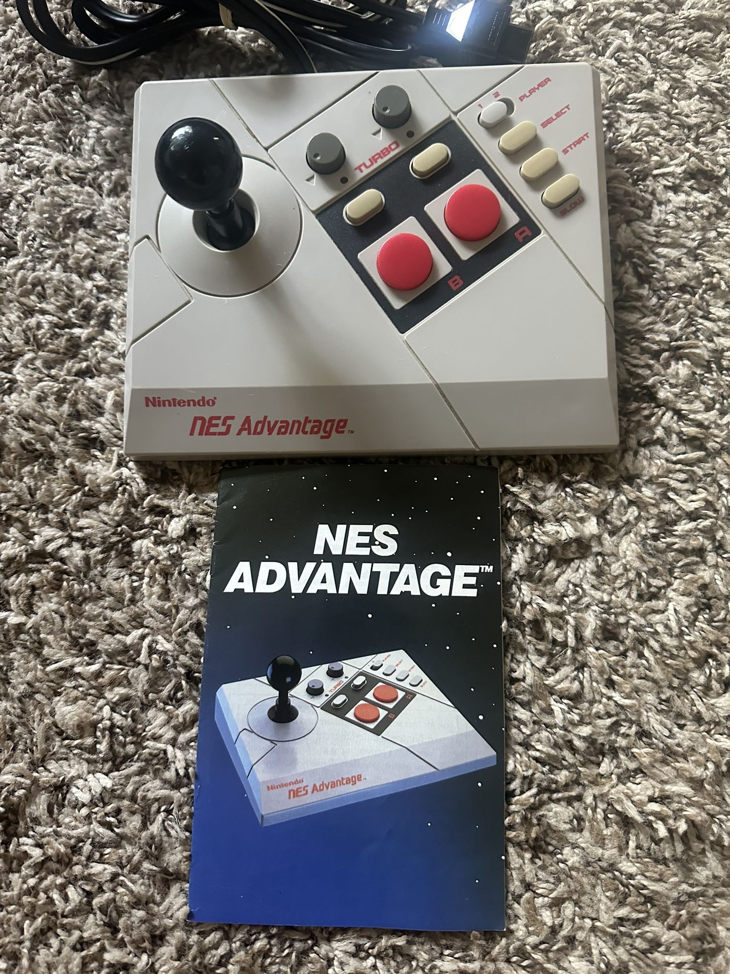 Nintendo NES Advantage NES-026 Joystick Arcade Turbo Controller & Manual