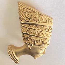 Gold Color Nefertiti Or Pharaoh Brooch