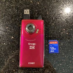 Coby SNAPP HD Camcorder 2” Color TFT 64MB Memory Pink + 1GB SD (no battery)