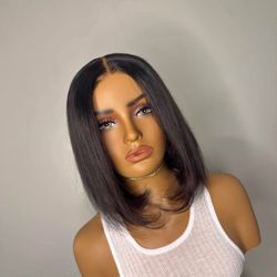 12 inch Everyday Bob Glueless Human Hair Wig