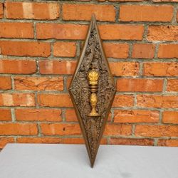 Burwood Vintage Chesspiece MCM Diamond Wall Hanging Made In The USA