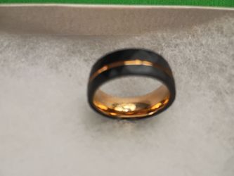 The Jumbo Carpiden Tungsten Carbide Black Gold Wedding Band Ring