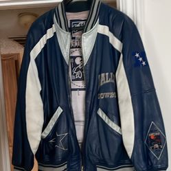 Vintage 1980S Blue Leather, Cowboy Varsity Jacket, Limited Edition