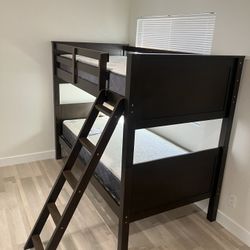 Twin Size Bunk Bed Frame With Mattresses 