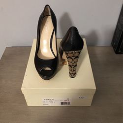 Coach Black Leather Heel