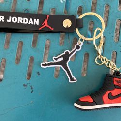 Air Jordan 3D Sneaker Keychain – Black & Red Jumpman