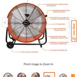 24” Heavy Duty Drum Fan