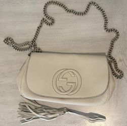 Gucci Cellarius Calfskin Medium Soho Flap Crossbody Ivoire