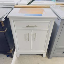 24in Daisy White Single Sink Bathroom Vanity $299  