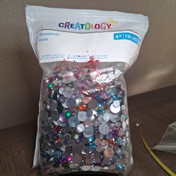 Over 100 Rhinestones Mixed Colors And Sizes Great For Crafting