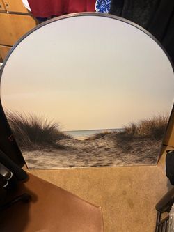 Path to beach metal wall art