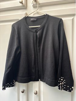 Simulated-Pearl Sleeve Bolero size L