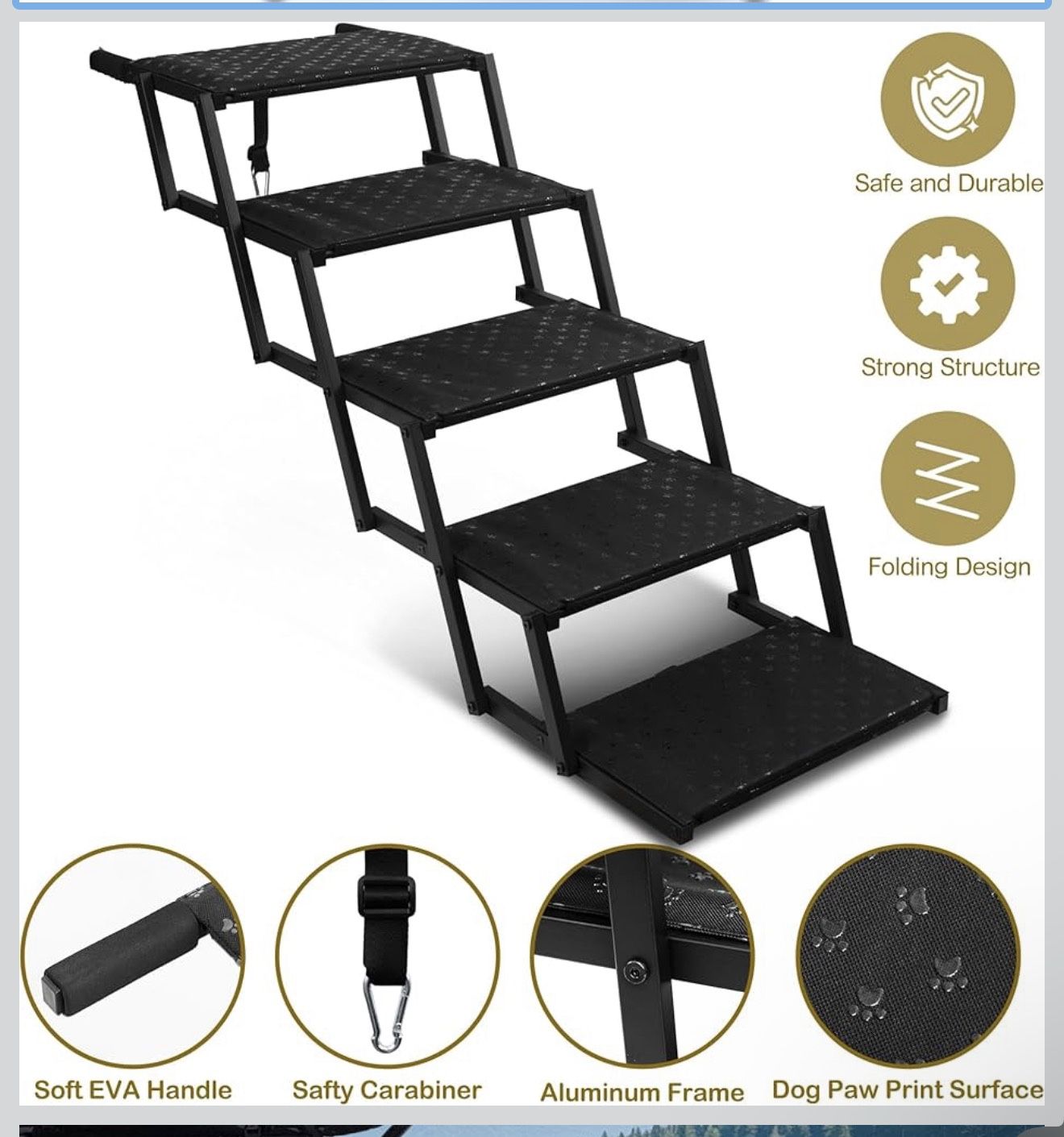 Dog Stairs for Car - Foldable Dog Ramps