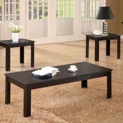 3 piece living room set with coffee table and two end tables