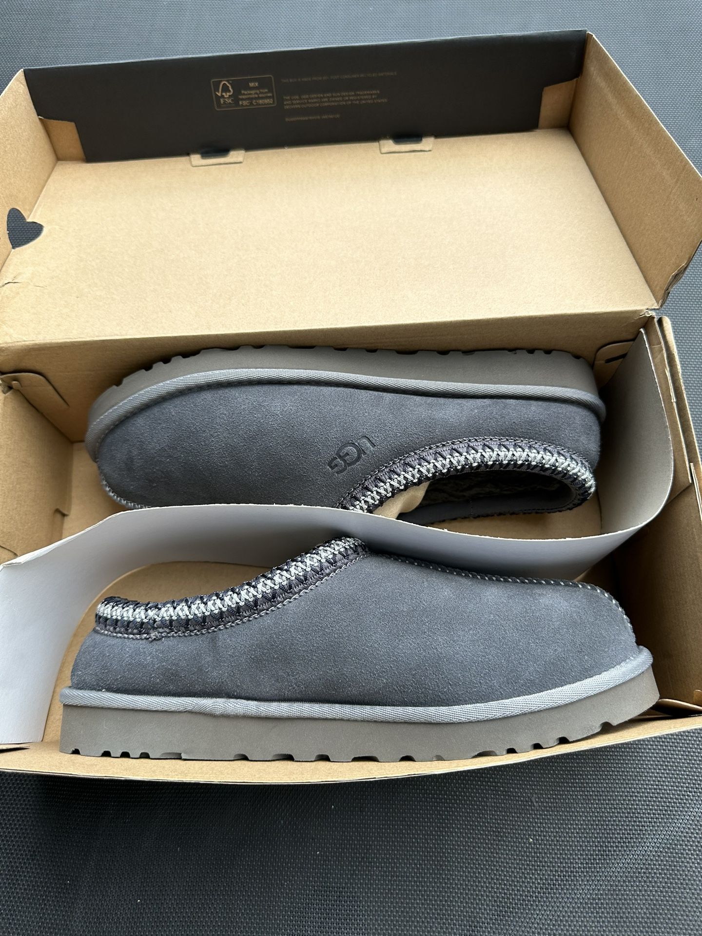UGG Men’s Tasman Slippers Dark Gray Size 9