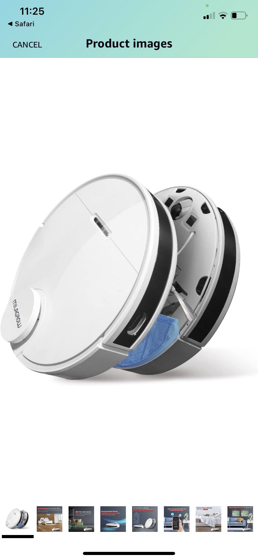 MILAGROW iMap10 Strongest 2700pa Suction, 6Hrs Wet Mopping Non