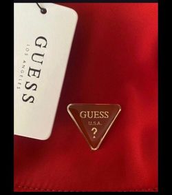 Red Stylish Guess Jacinta Backpack Purse