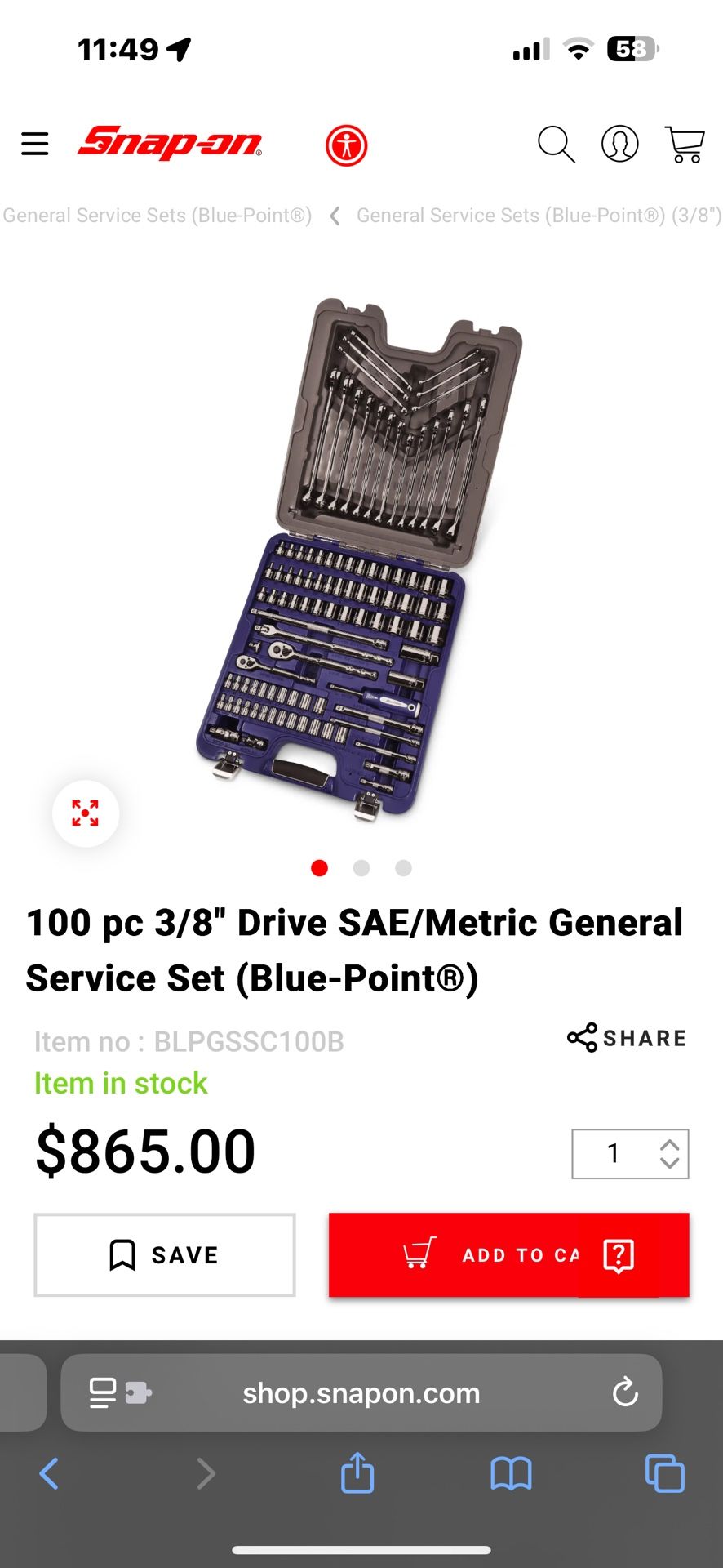 100 Pc BluePoint General Service Set 